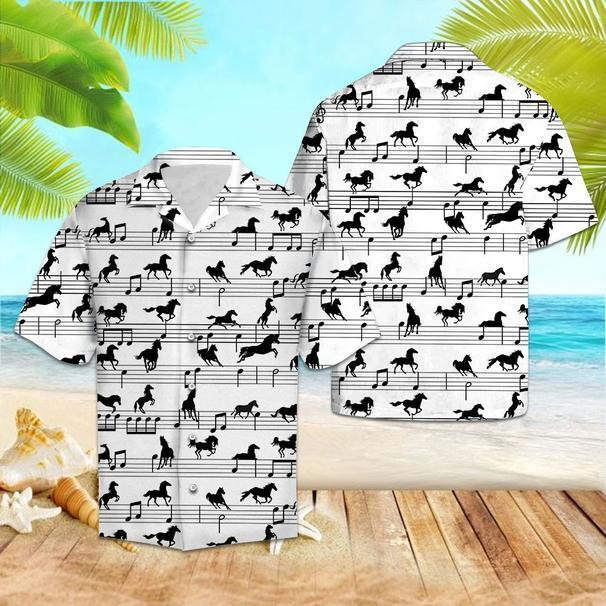 Horse Music Notes Hawaiian Shirt