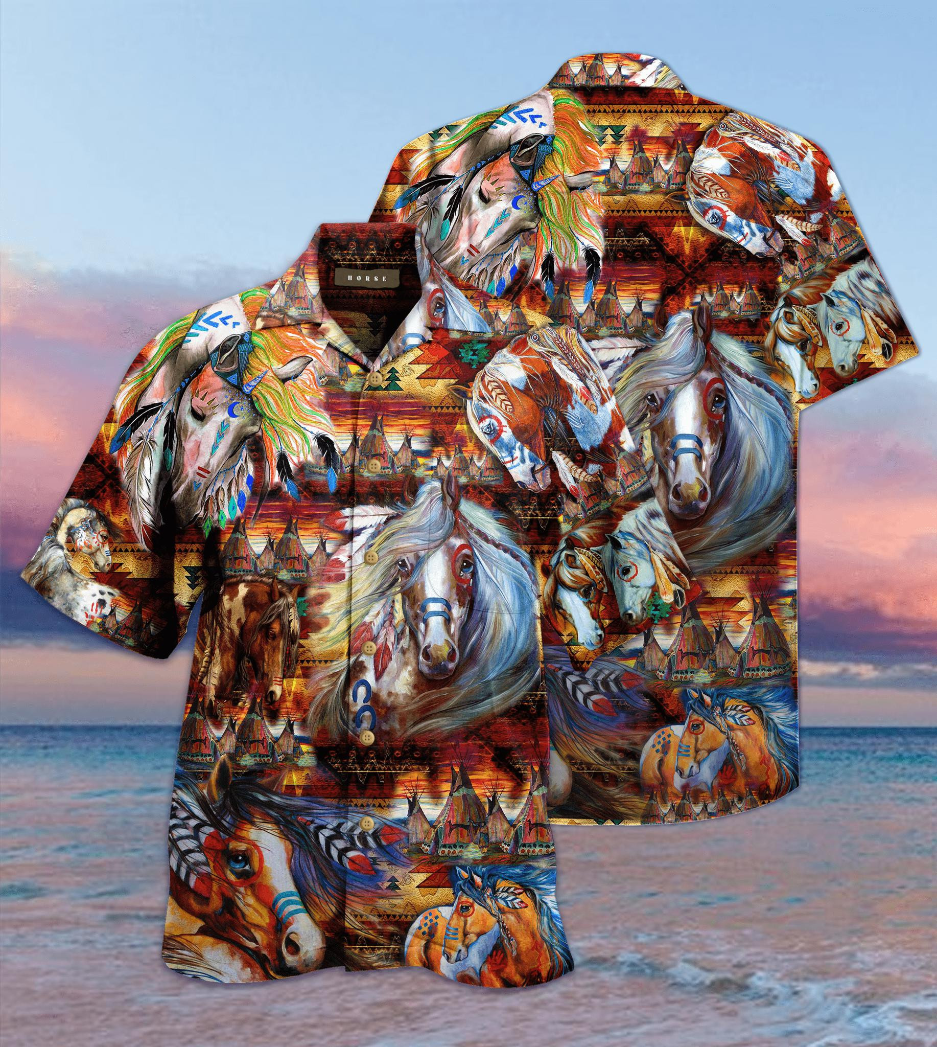 Horse Native American Hawaiian Shirt