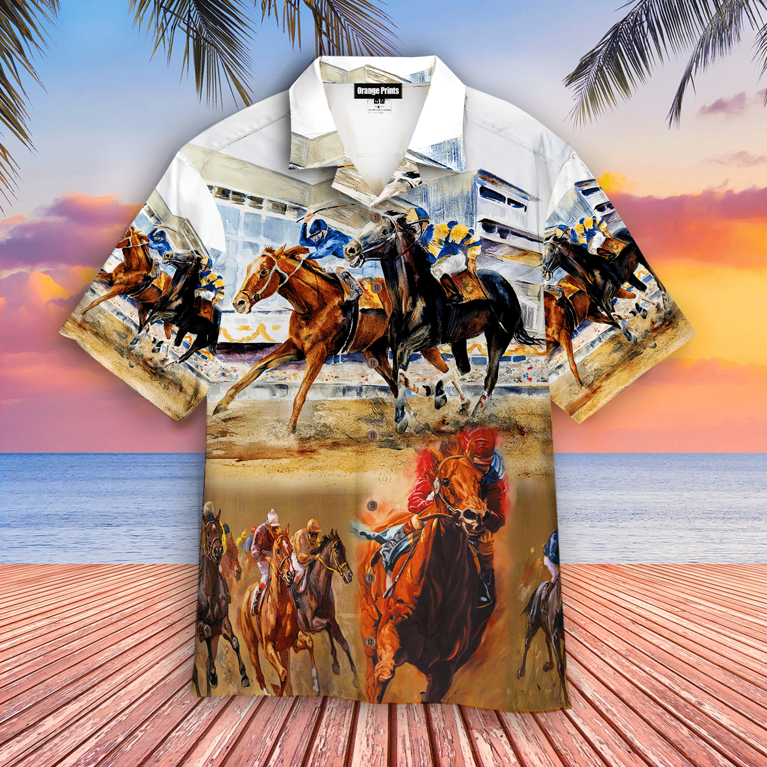 Horse Racing Hawaiian Shirt