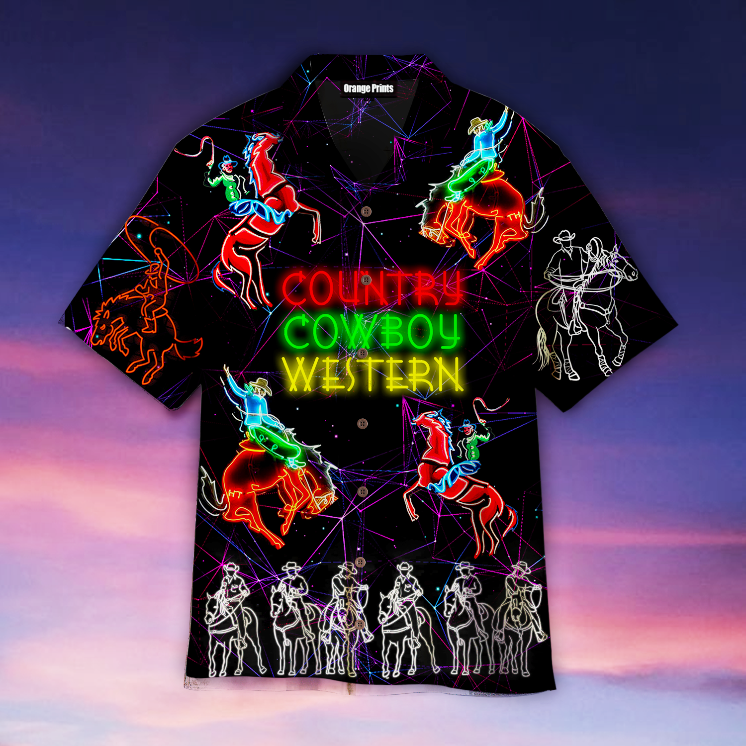 Horse Riding Cowboy Country Western Hawaiian Shirt