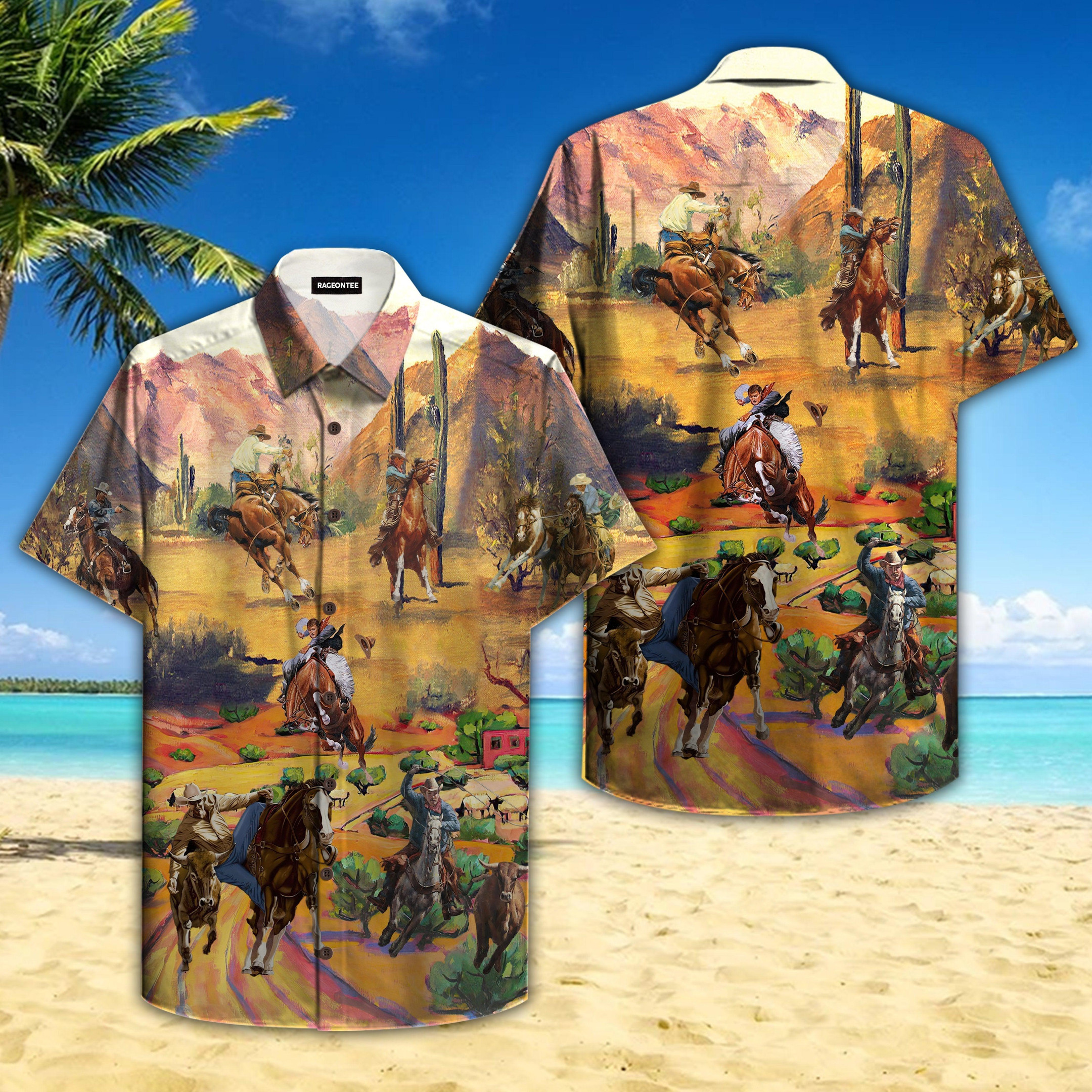 Horse Riding Cowboy Hawaiian Shirt