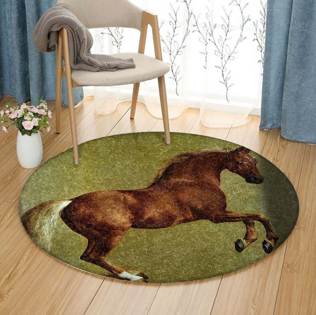 Horse Round Rug Carpet Bedroom Livingroom Home Decor