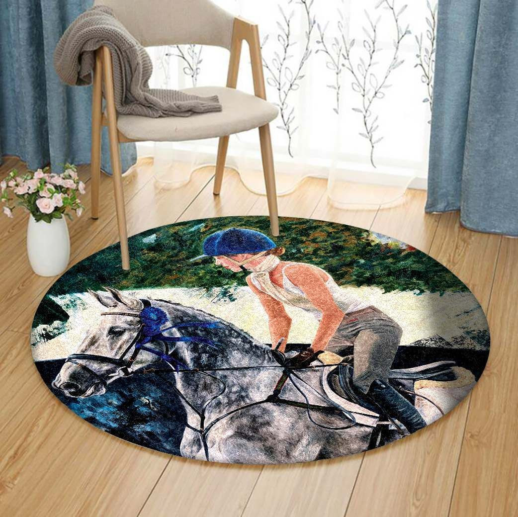 Horse Round Rug Carpet Bedroom Livingroom Home Decor
