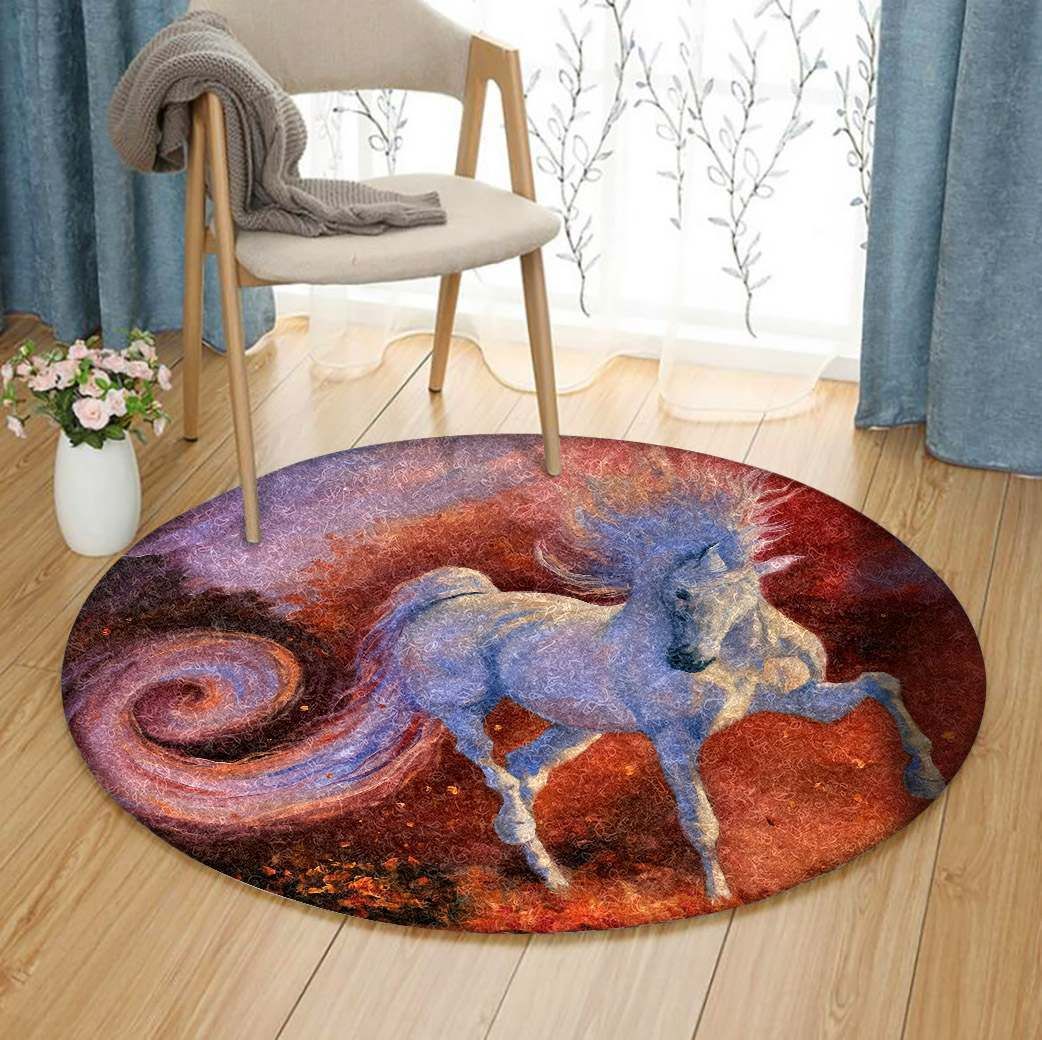 Horse Round Rug Carpet Bedroom Livingroom Home Decor