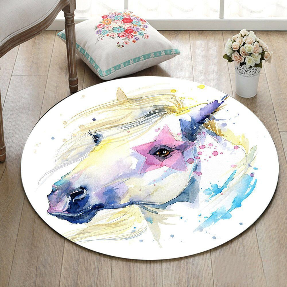 Horse Round Rug Carpet Bedroom Livingroom Home Decor