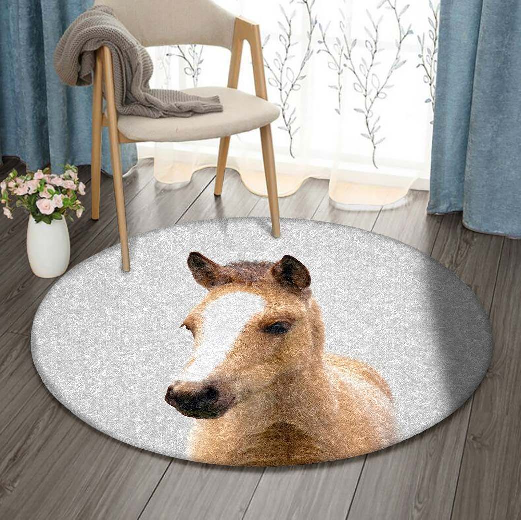 Horse Round Rug Carpet Bedroom Livingroom Home Decor