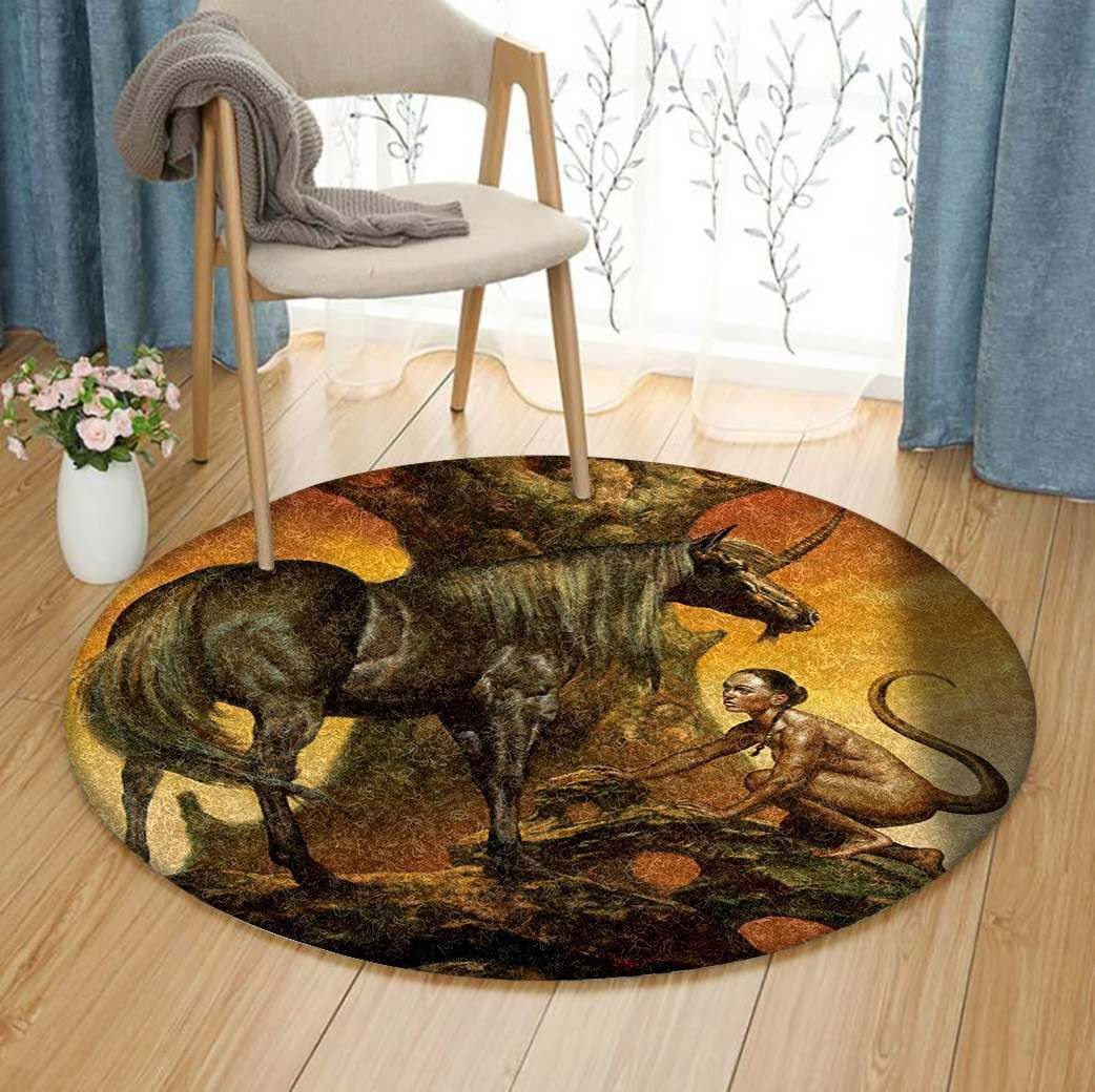 Horse Round Rug Carpet Bedroom Livingroom Home Decor