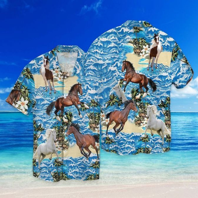 Horse With Sea Hawaiian Shirt