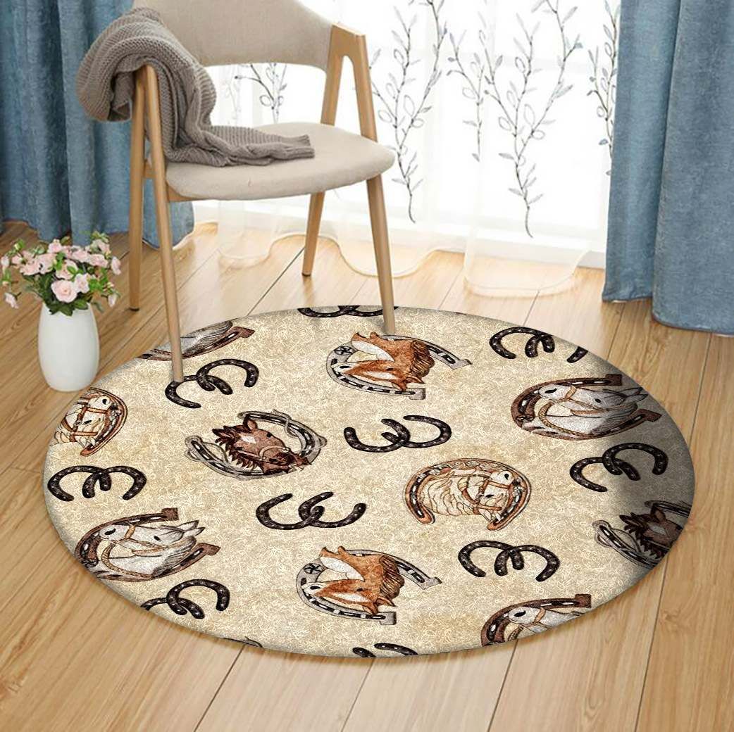 Horseshoe Round Rug Carpet Bedroom Livingroom Home Decor