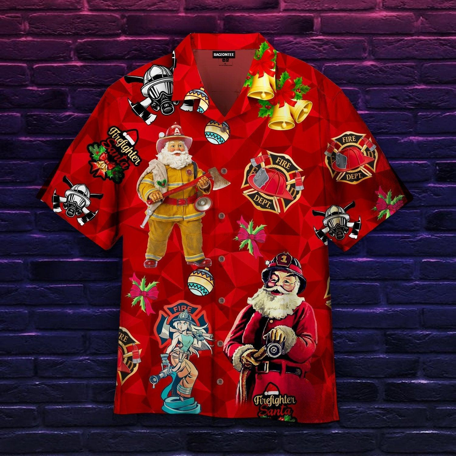 Hot Firefighter Hawaiian Shirt