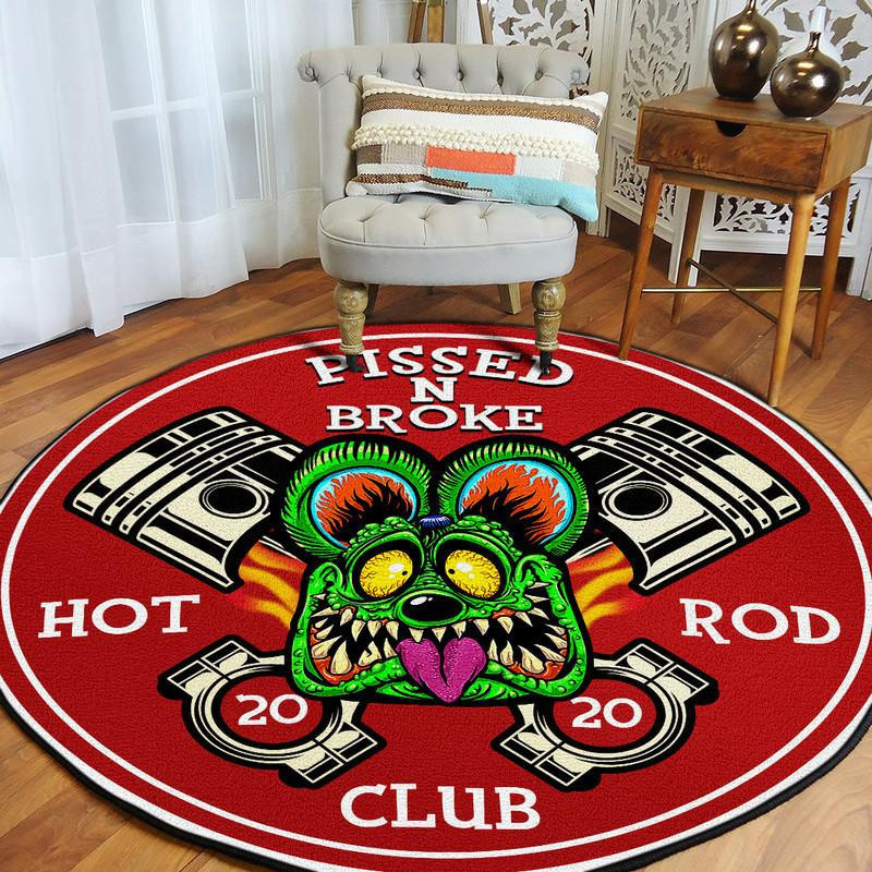 Hot Rod Club Round Rug Carpet Bedroom Livingroom Home Decor - Image 3