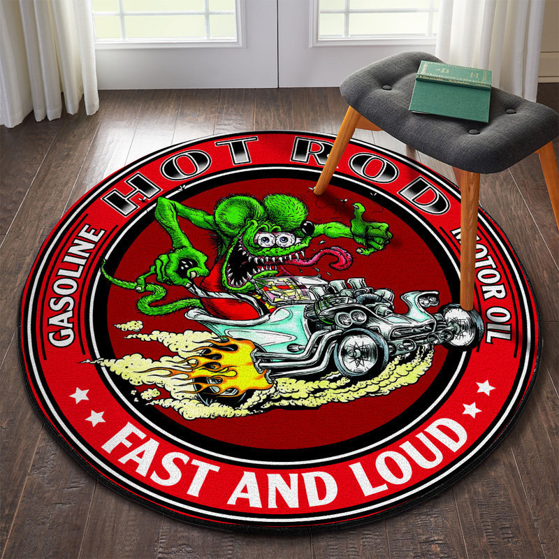 Hot Rod Fast And Loud Round Rug Carpet Bedroom Livingroom Home Decor