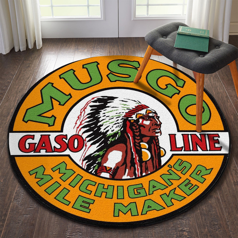 Hot Rod Gasoline Vintage Round Rug Carpet Bedroom Livingroom Home Decor