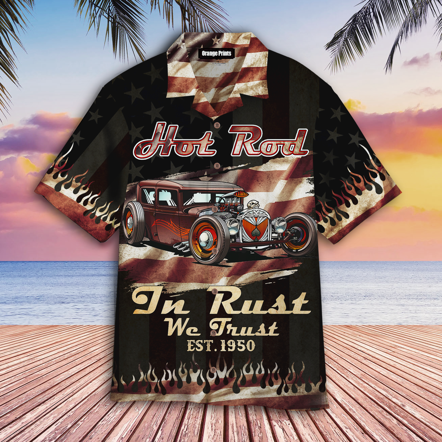 Hot Rod In Rust We Trust Hawaiian Shirt