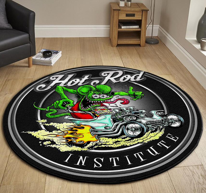 Hot Rod Institute Round Rug Carpet Bedroom Livingroom Home Decor - Image 3