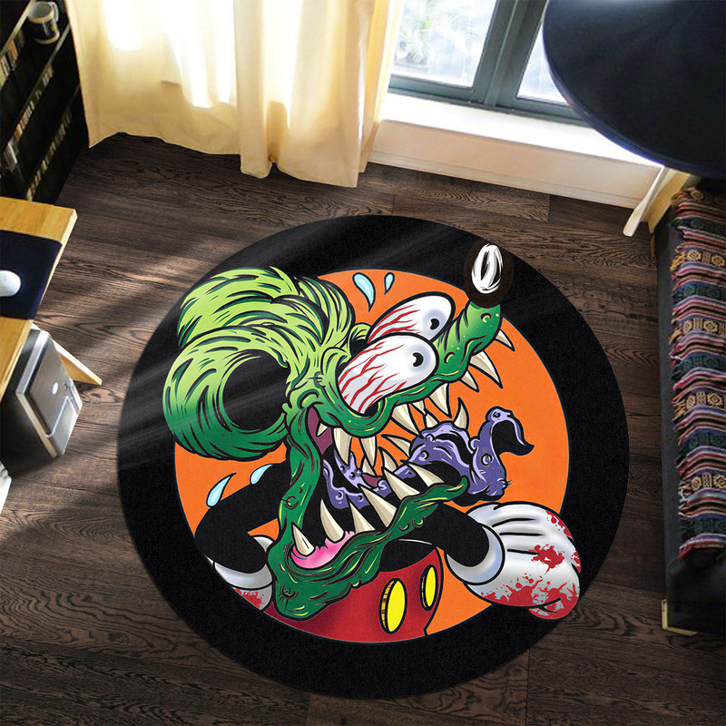 Hot Rod Mouse Round Rug Carpet Bedroom Livingroom Home Decor - Image 3
