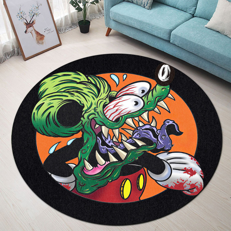 Hot Rod Mouse Round Rug Carpet Bedroom Livingroom Home Decor