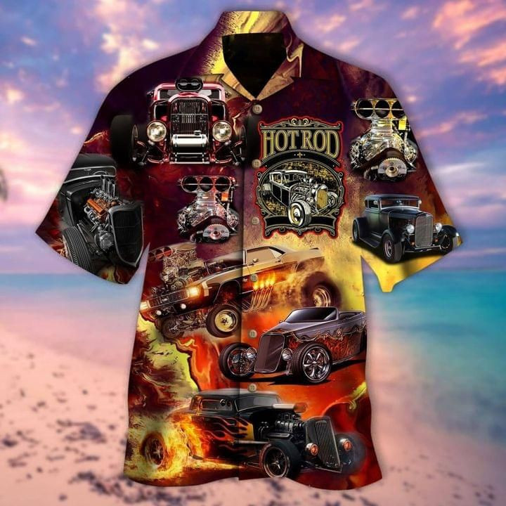 Hot Rod Print Hawaiian Shirt