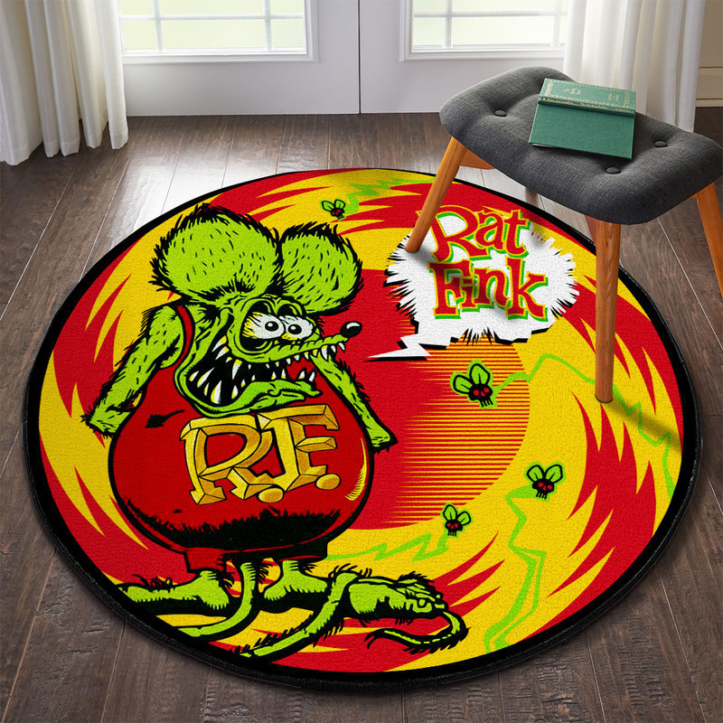 Hot Rod Round Rug Carpet Bedroom Livingroom Home Decor