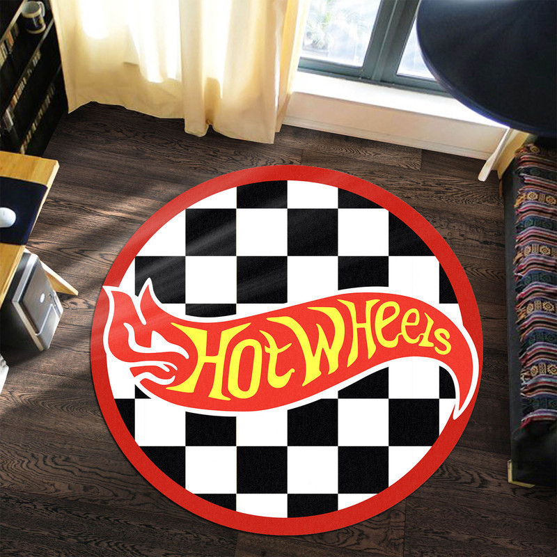 Hot Wheels Speedway Racing Round Rug Carpet Bedroom Livingroom Home Decor