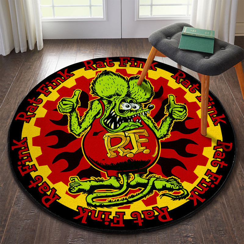 Hotrod Round Rug Carpet Bedroom Livingroom Home Decor