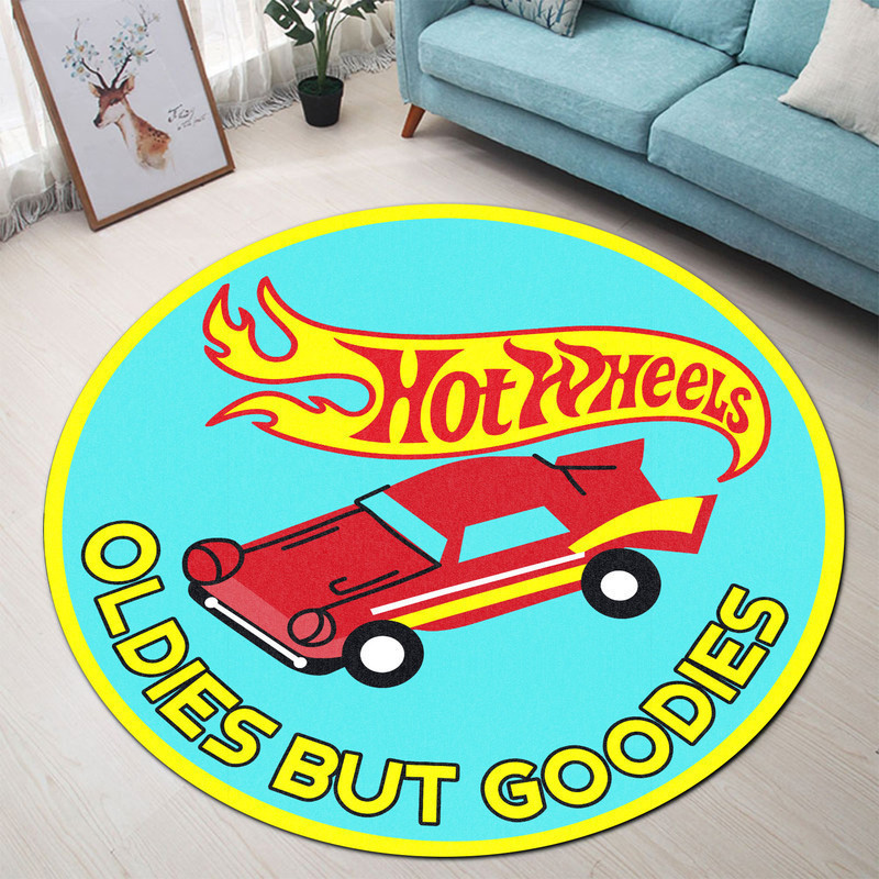 Hotwheels Oldies But Goodies Round Rug Carpet Bedroom Livingroom Home Decor