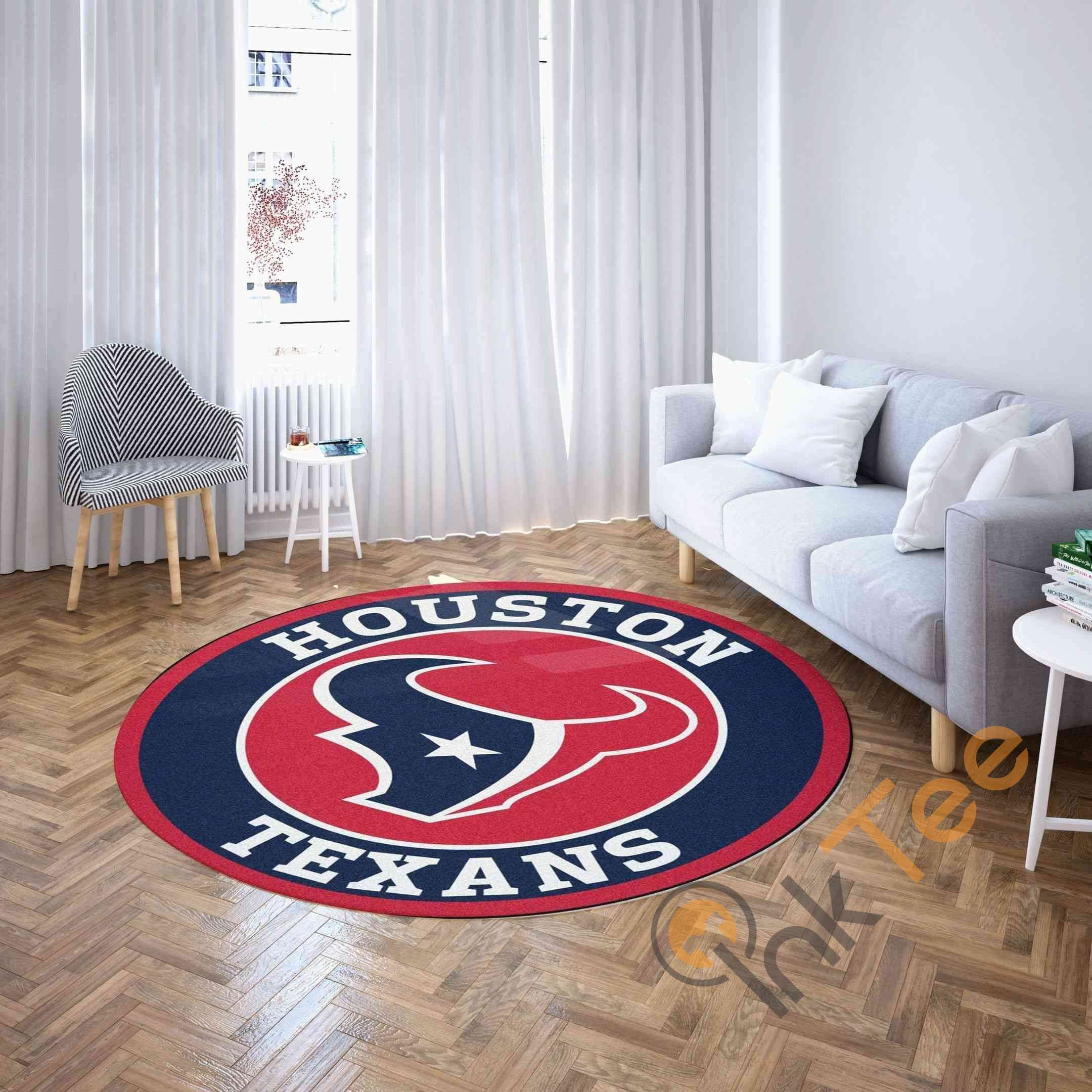 Houston Texans Round Rug Carpet Bedroom Livingroom Home Decor