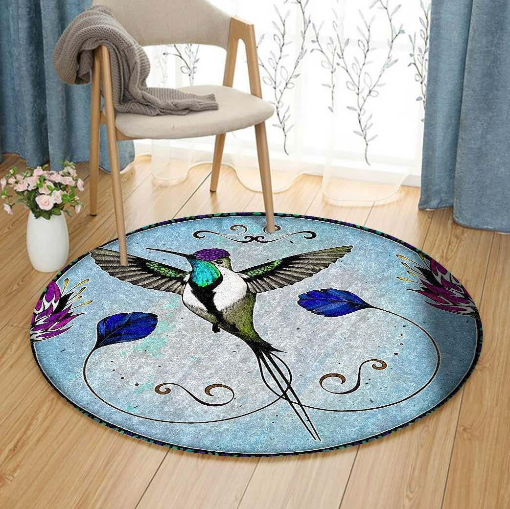 Humming Bird Round Rug Carpet Bedroom Livingroom Home Decor
