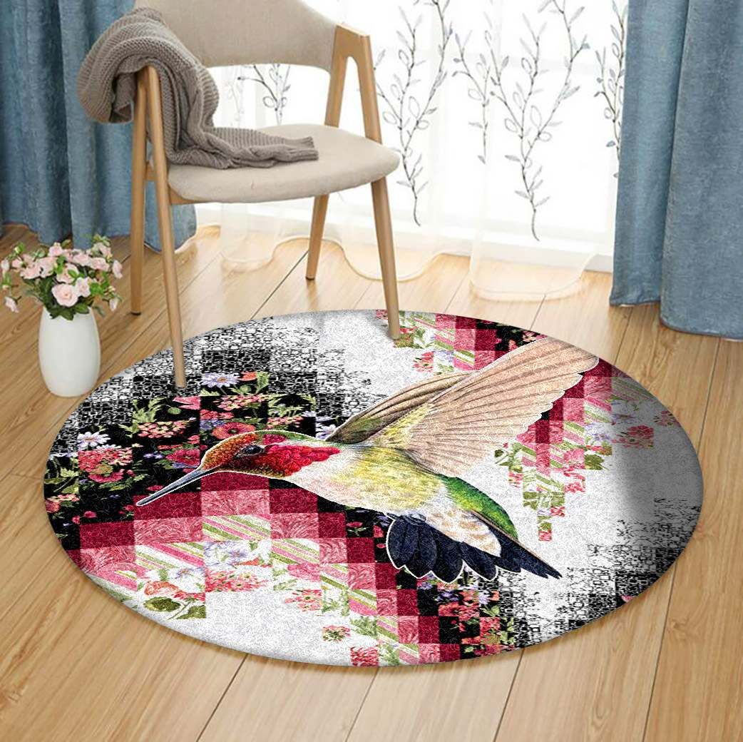 Hummingbird Round Rug Carpet Bedroom Livingroom Home Decor