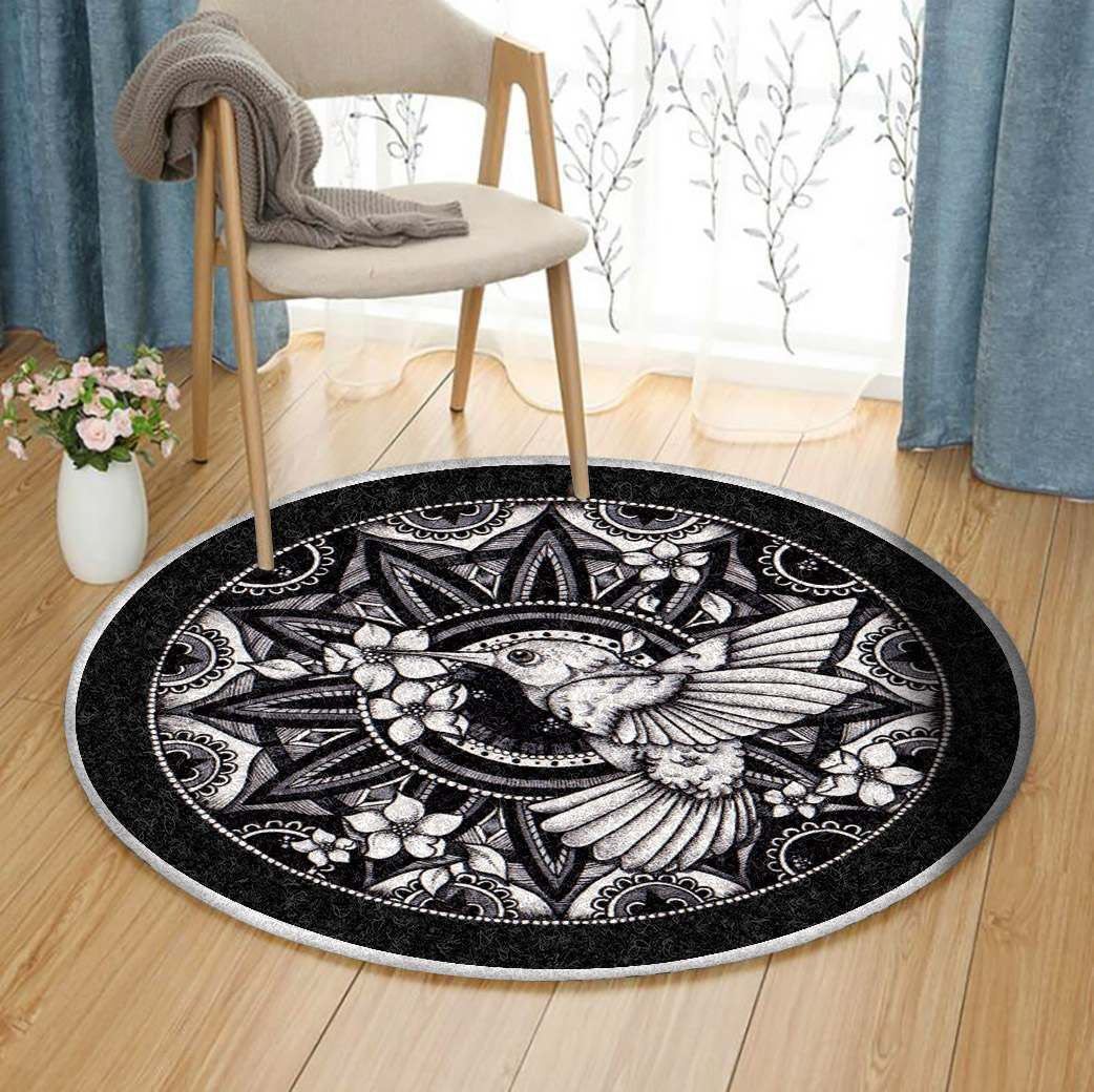 Hummingbird Round Rug Carpet Bedroom Livingroom Home Decor