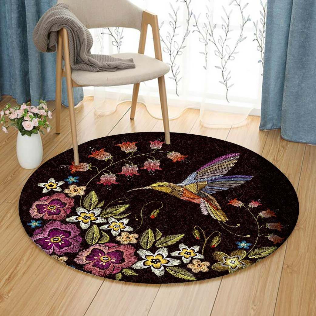 Hummingbird Round Rug Carpet Bedroom Livingroom Home Decor