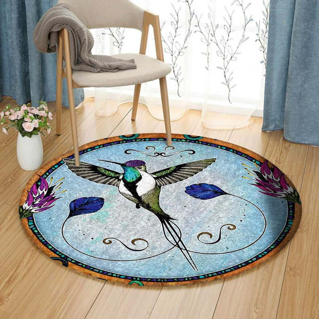 Hummingbirds Round Rug Carpet Bedroom Livingroom Home Decor