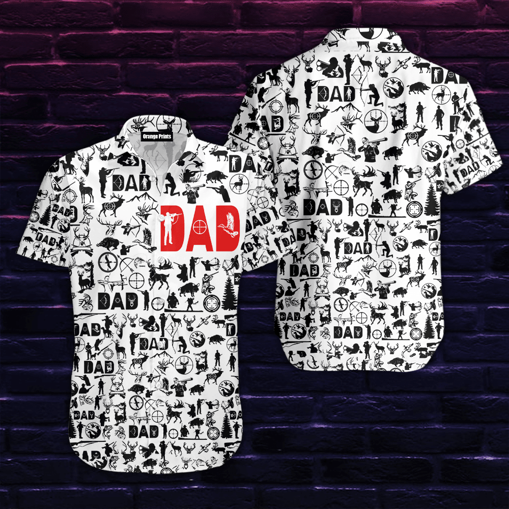 Hunter Father Black and White Hawaiian Shirt