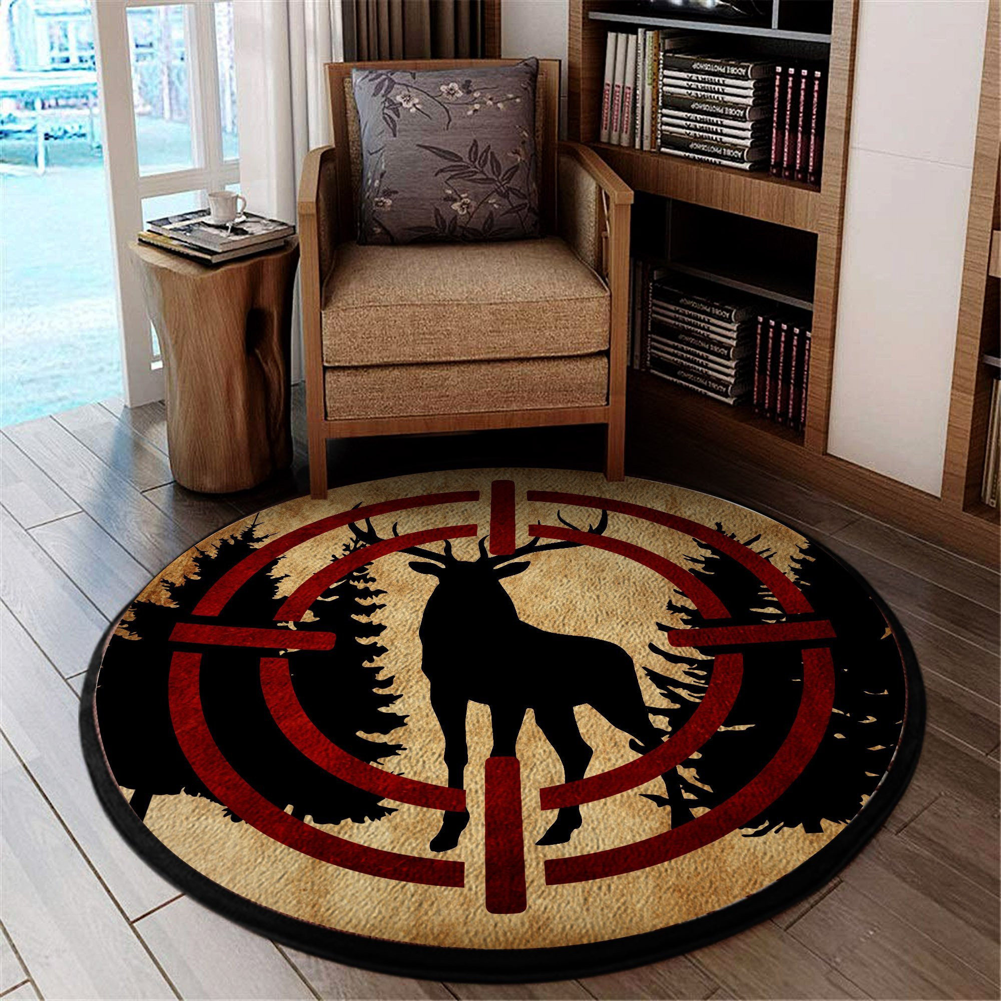 Hunter Target Hunting Round Rug Carpet Bedroom Livingroom Home Decor