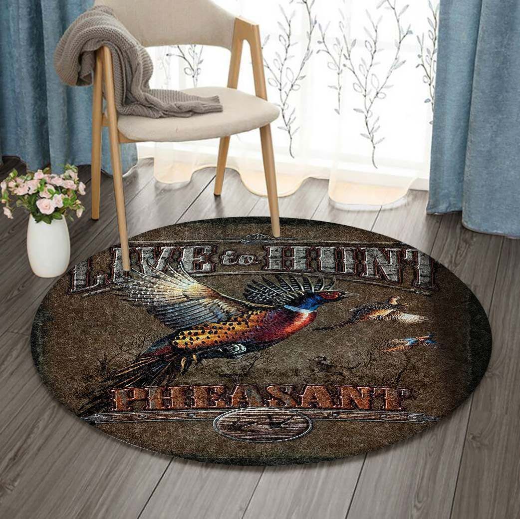 Hunting Pheasant Round Rug Carpet Bedroom Livingroom Home Decor