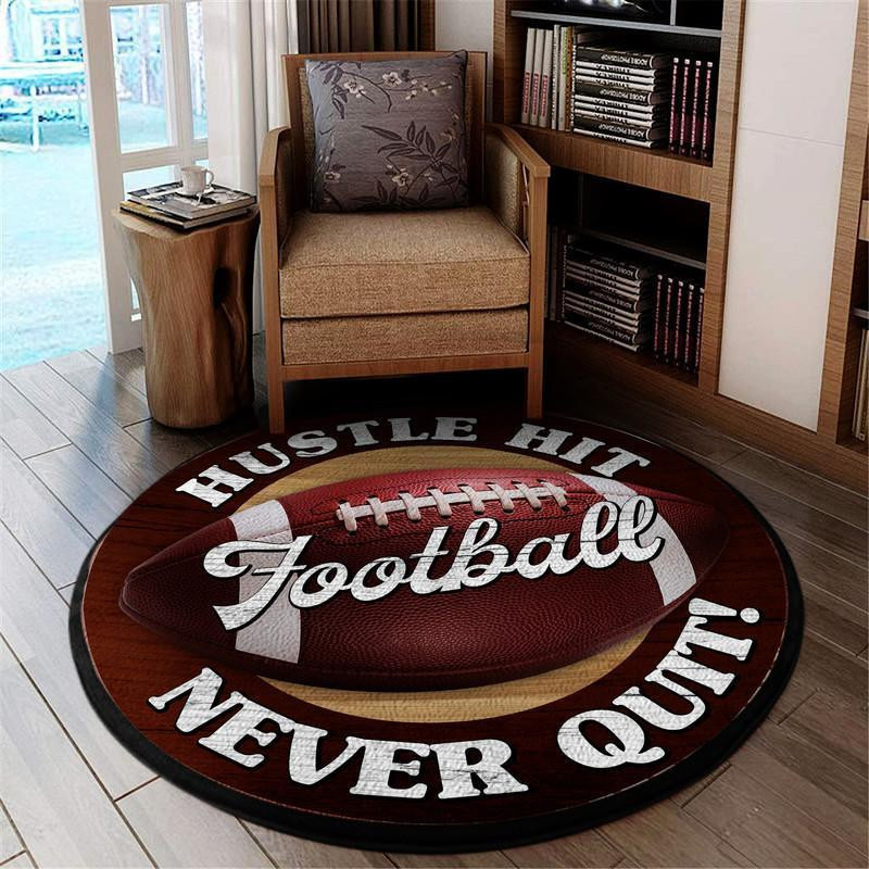 Hustle Hit Never Quit Round Rug Carpet Bedroom Livingroom Home Decor