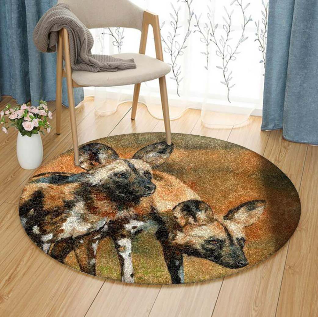 Hyenas Round Rug Carpet Bedroom Livingroom Home Decor