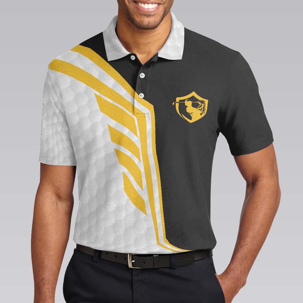 I Aint Perfect But I Can Still Play Golf Polo Shirt Black And White Golfing Shirt For Men Golf Gift - Image 4