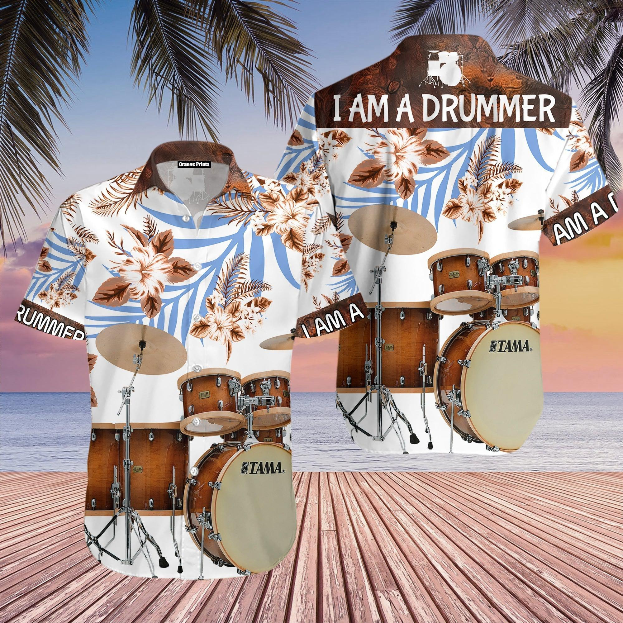 I Am A Drummer Hawaiian Shirt