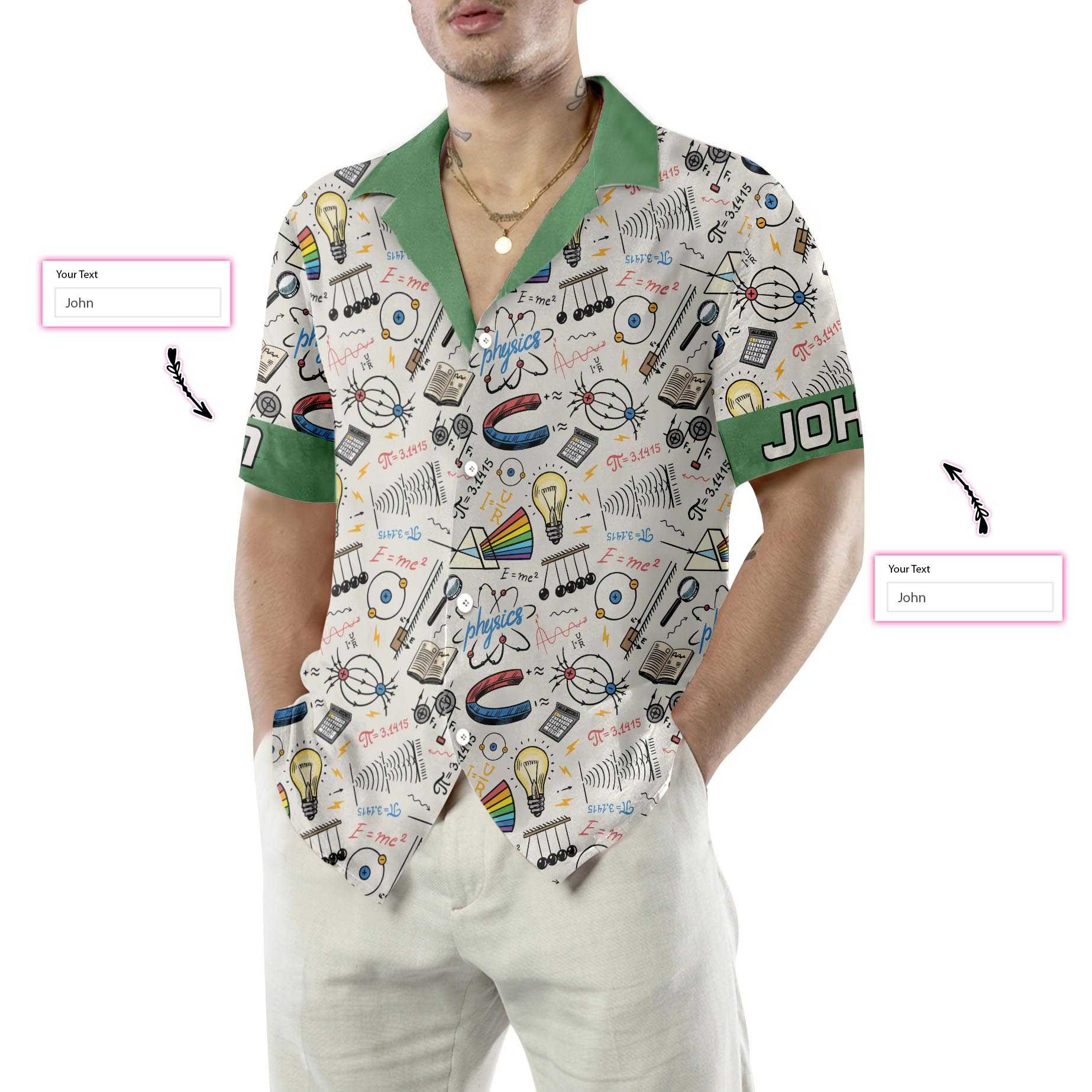 I Am A Physics Teacher Personalized Hawaiian Shirt - Image 4