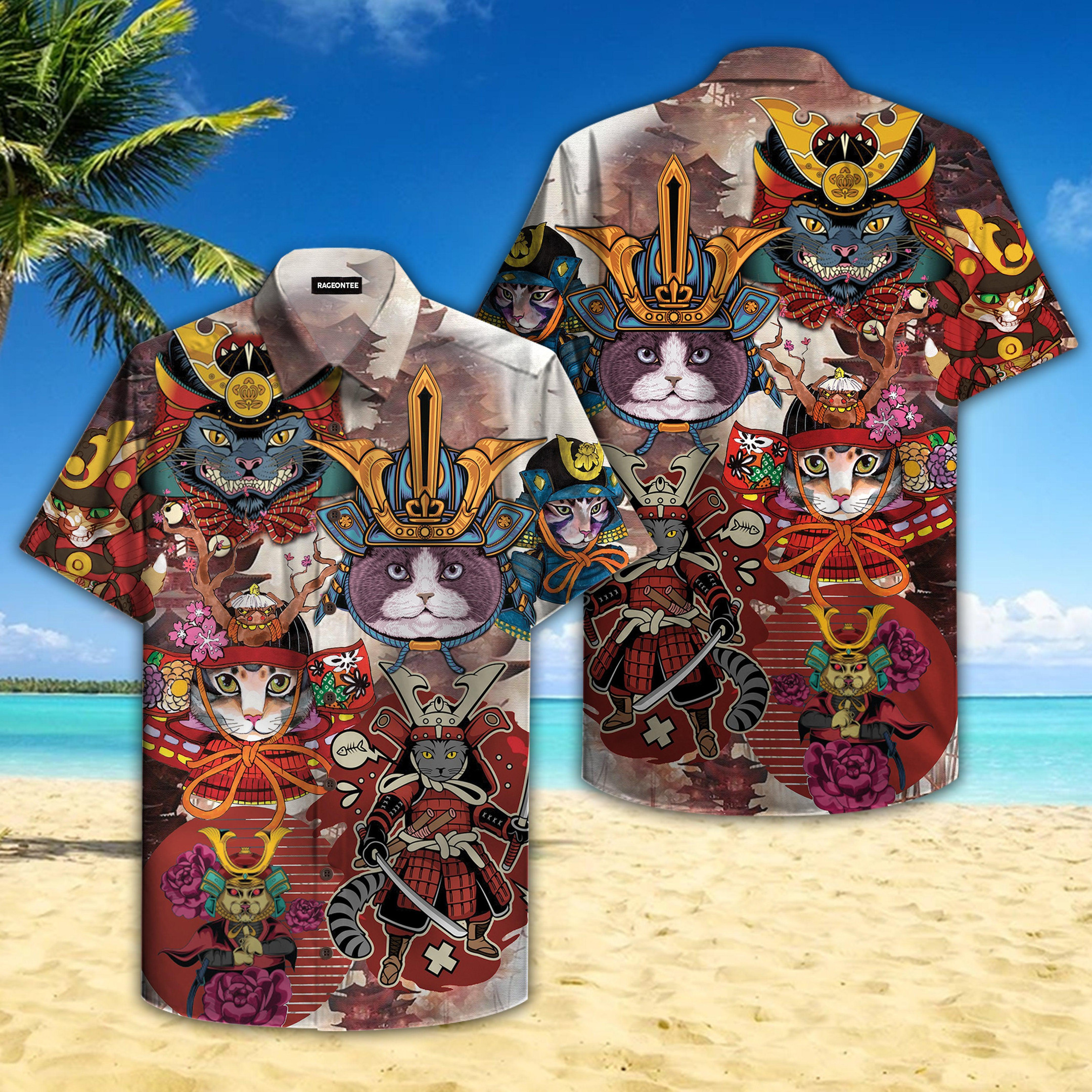 I Am A Samurai Cat Hawaiian Shirt