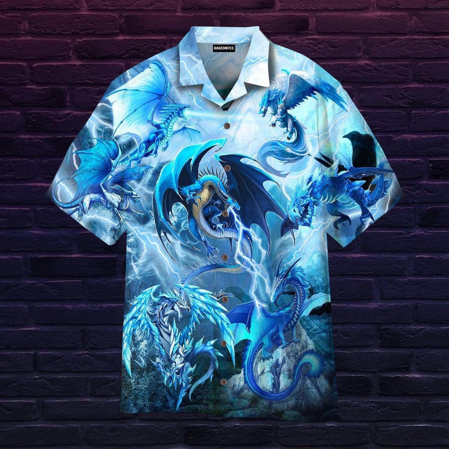 I Am An Fantasy Ice Dragon Hawaiian Shirt