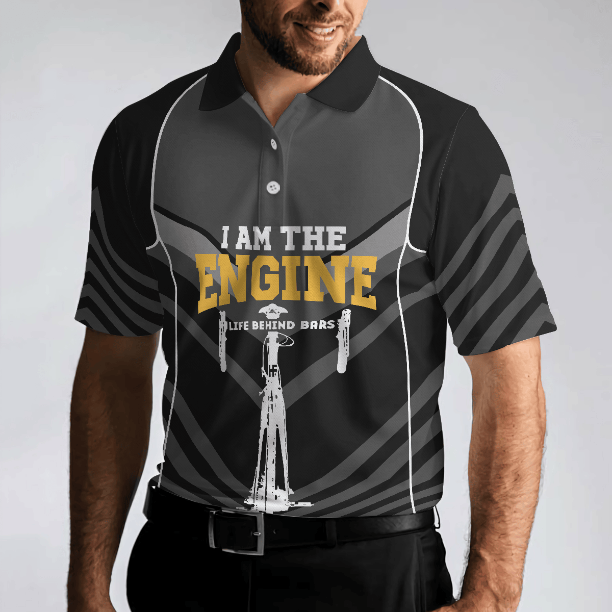 I Am The Engine Cycling Polo Shirt Skeleton Cyclist Polo Shirt Best Cycling Shirt For Men - Image 5