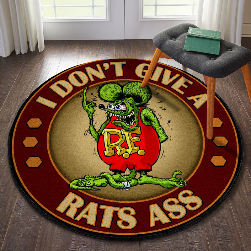 I Don'T Give A Rats Ass Hot Rod Round Rug Carpet Bedroom Livingroom Home Decor