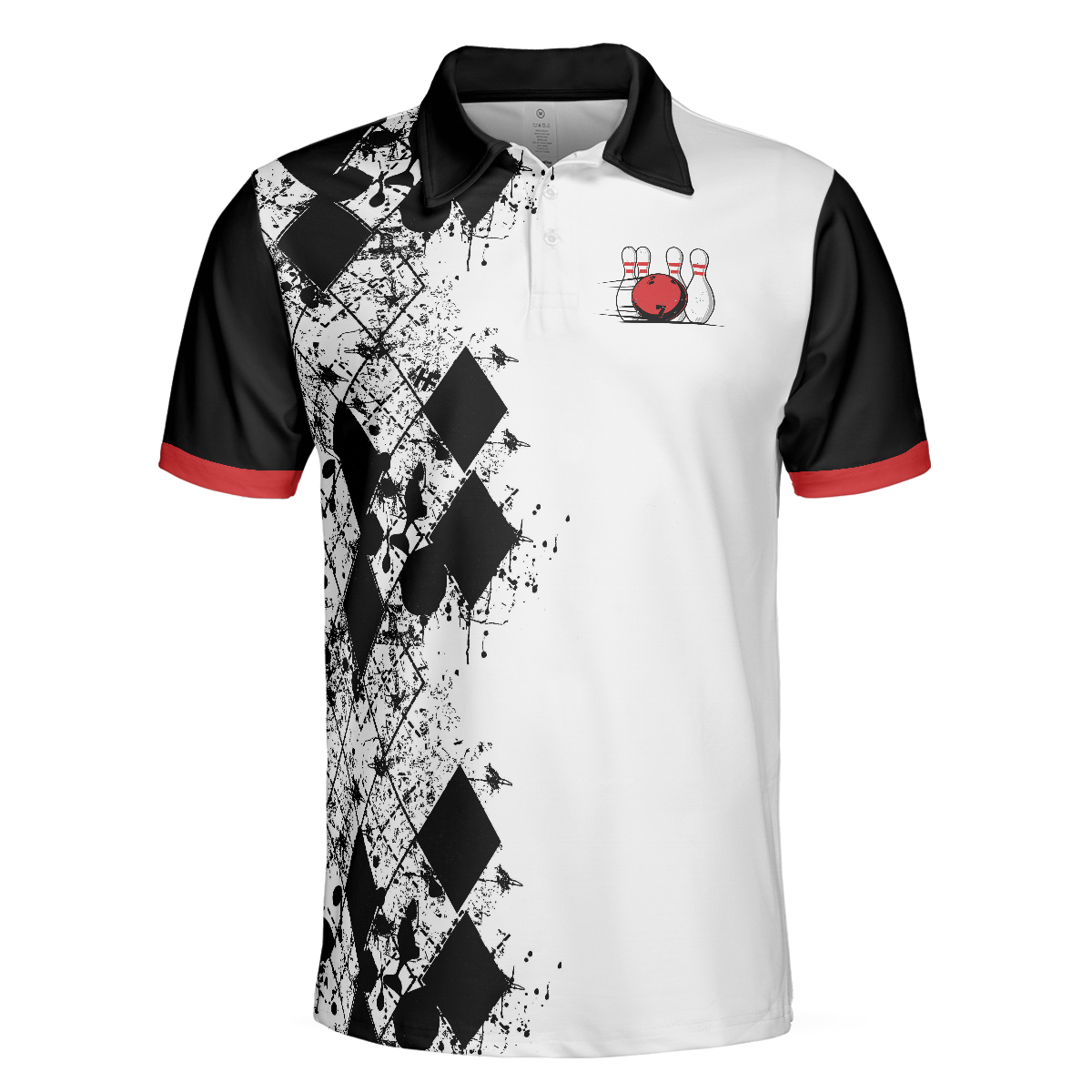 I Go Bowling Because I Like It Men Polo Shirt Black Argyle Pattern Shirt Design Best Polo Style Bowling Shirt - Image 3
