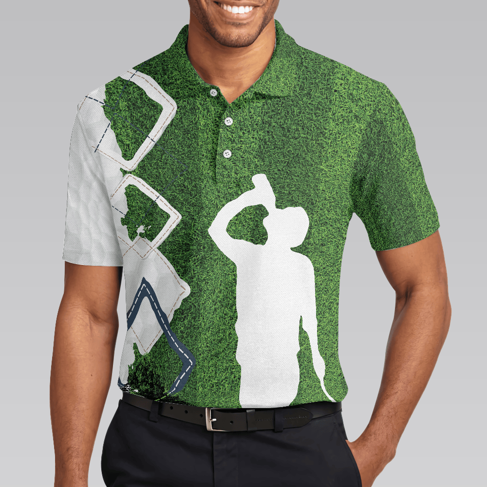 I Got A Cold Beer On Every Hole In One Golf Polo Shirt Green Argyle Golf Shirt For Men Best Drinking Golf Shirt - Image 5