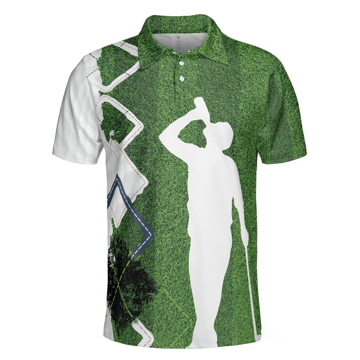 I Got A Cold Beer On Every Hole In One Golf Polo Shirt Green Argyle Golf Shirt For Men Best Drinking Golf Shirt - Image 3