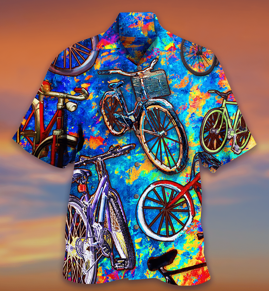 I Love Bike Art Hawaiian Shirt