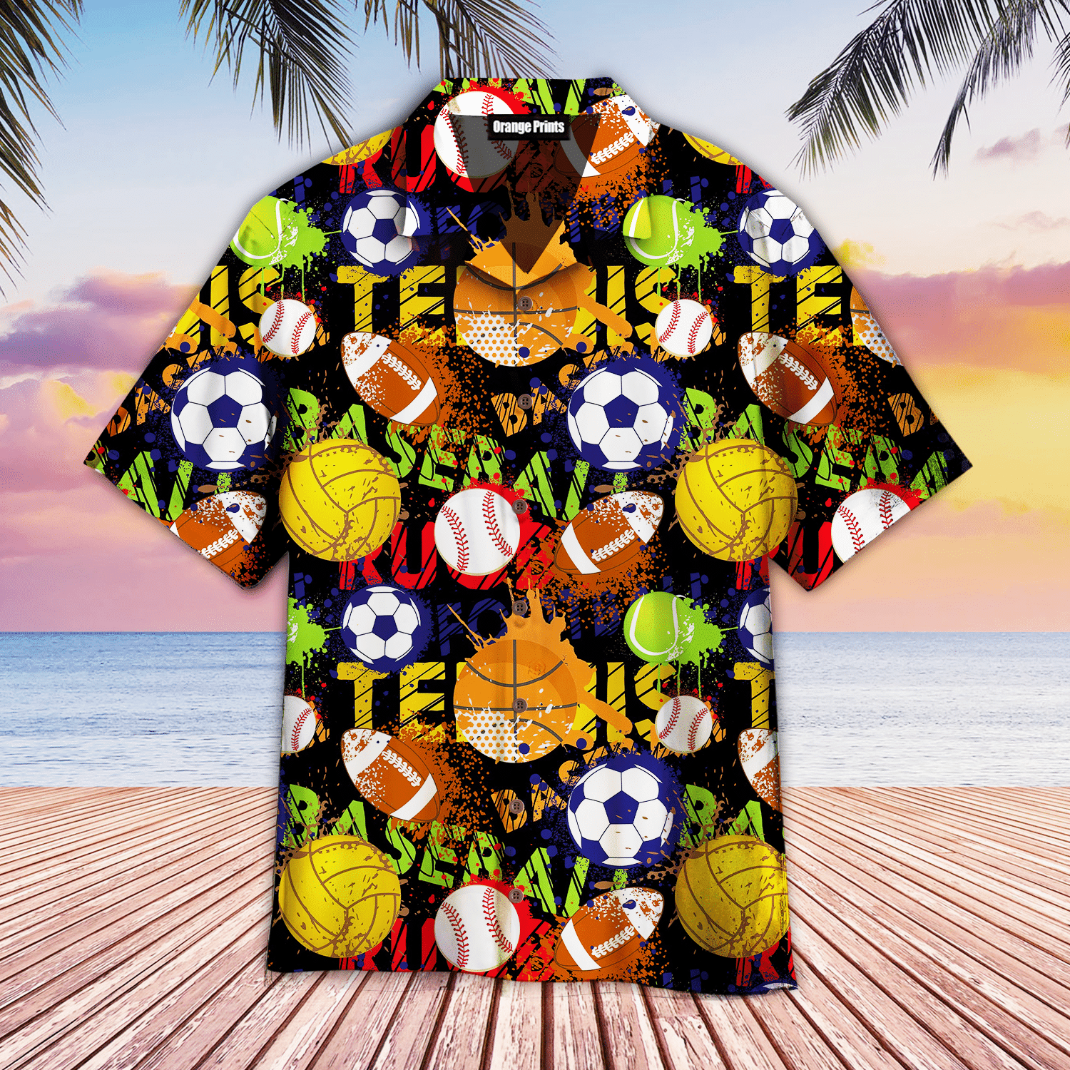 I Love Sports Love Balls Hawaiian Shirt