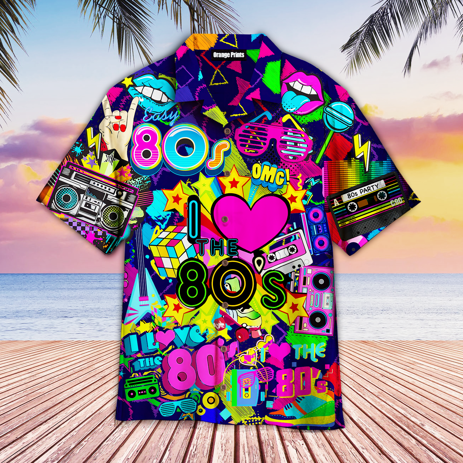 I Love The 80s Music Party Hawaiian Shirt